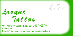 lorant tallos business card